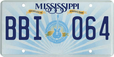 MS license plate BBI064