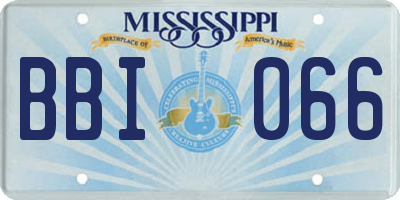 MS license plate BBI066