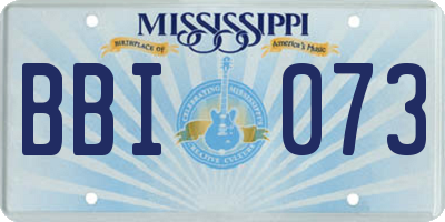MS license plate BBI073
