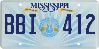 MS license plate BBI412
