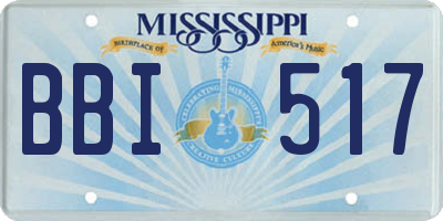 MS license plate BBI517