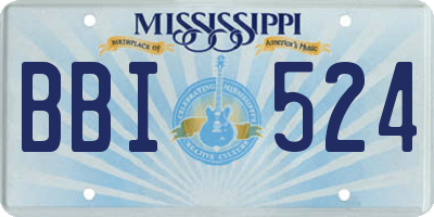 MS license plate BBI524