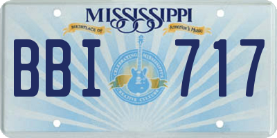 MS license plate BBI717