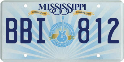 MS license plate BBI812
