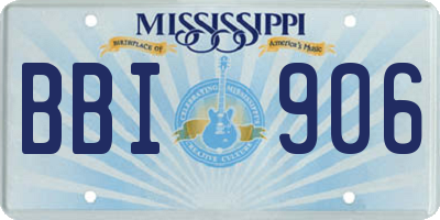MS license plate BBI906