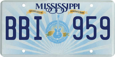 MS license plate BBI959