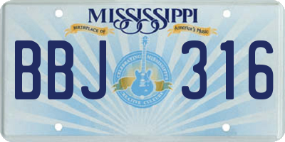 MS license plate BBJ316