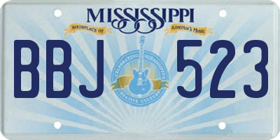 MS license plate BBJ523