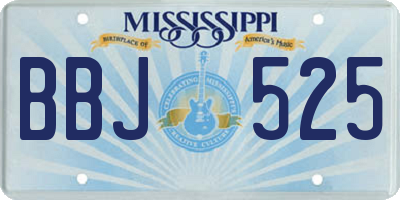 MS license plate BBJ525