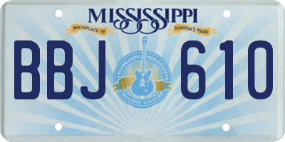 MS license plate BBJ610