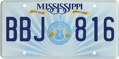 MS license plate BBJ816