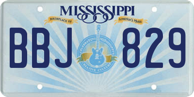 MS license plate BBJ829