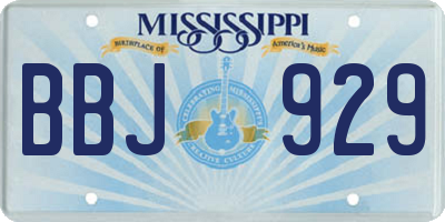 MS license plate BBJ929