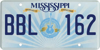 MS license plate BBL162