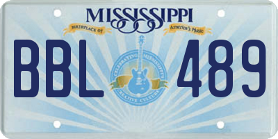 MS license plate BBL489