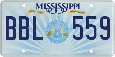 MS license plate BBL559