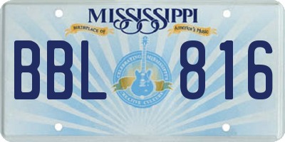 MS license plate BBL816