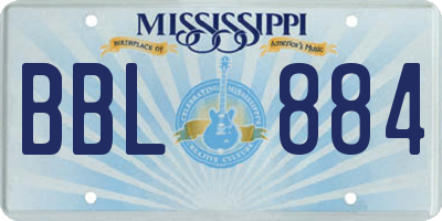 MS license plate BBL884