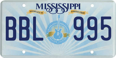 MS license plate BBL995