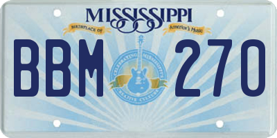 MS license plate BBM270