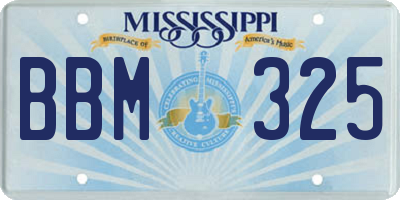 MS license plate BBM325