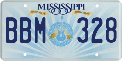 MS license plate BBM328