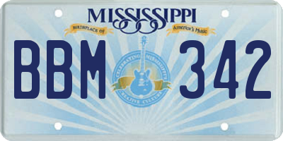 MS license plate BBM342