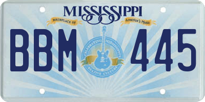 MS license plate BBM445