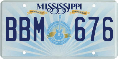 MS license plate BBM676