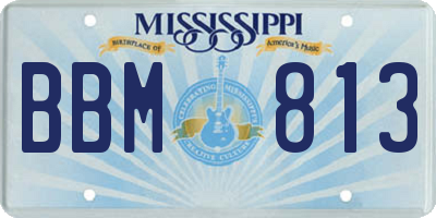MS license plate BBM813
