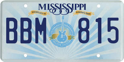 MS license plate BBM815