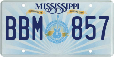 MS license plate BBM857