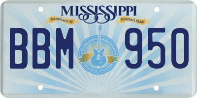 MS license plate BBM950