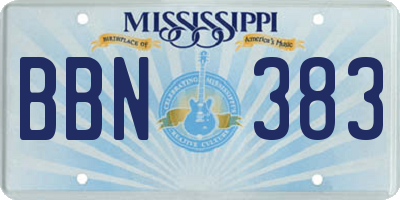 MS license plate BBN383