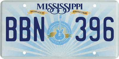 MS license plate BBN396