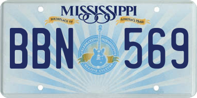 MS license plate BBN569