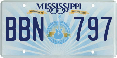 MS license plate BBN797