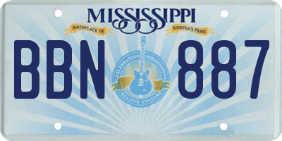 MS license plate BBN887