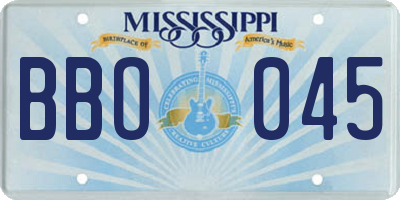 MS license plate BBO045