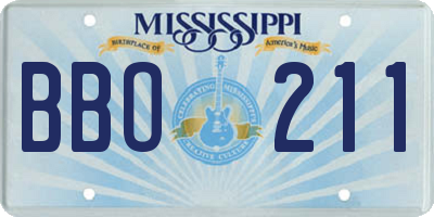 MS license plate BBO211