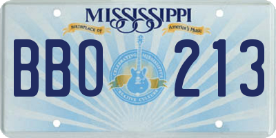MS license plate BBO213