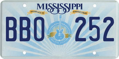 MS license plate BBO252
