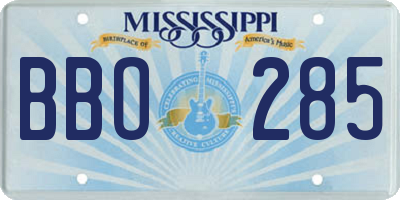 MS license plate BBO285