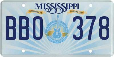 MS license plate BBO378