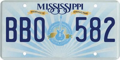 MS license plate BBO582