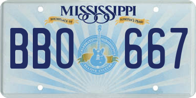 MS license plate BBO667