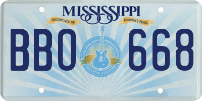 MS license plate BBO668