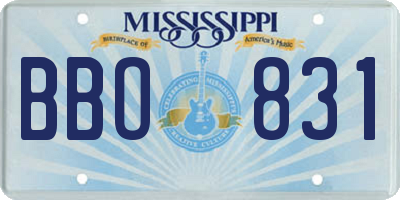 MS license plate BBO831