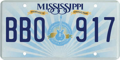 MS license plate BBO917