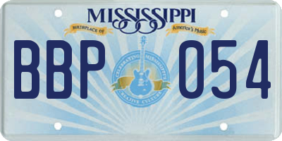 MS license plate BBP054